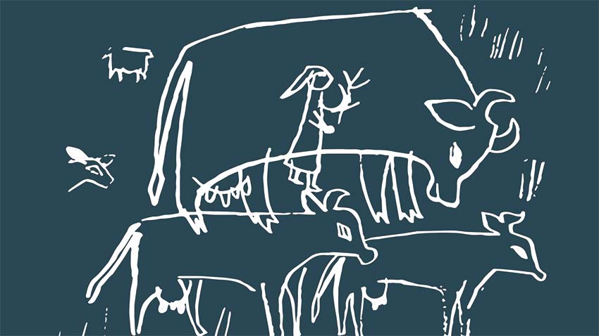 Teos on ikään kuin tutkielma hänen elämäntyöstään. Taiteilijan elämänkaari kulkee lineaarisesti vasemmalta oikealle ja kuvituksissa on omia tulkintojani hänen kulloisestakin tyylistään ja kuvamaailmastaan sekä myös yksi muotokuva Rutista itsestään, Pikkujämsä kuvailee.