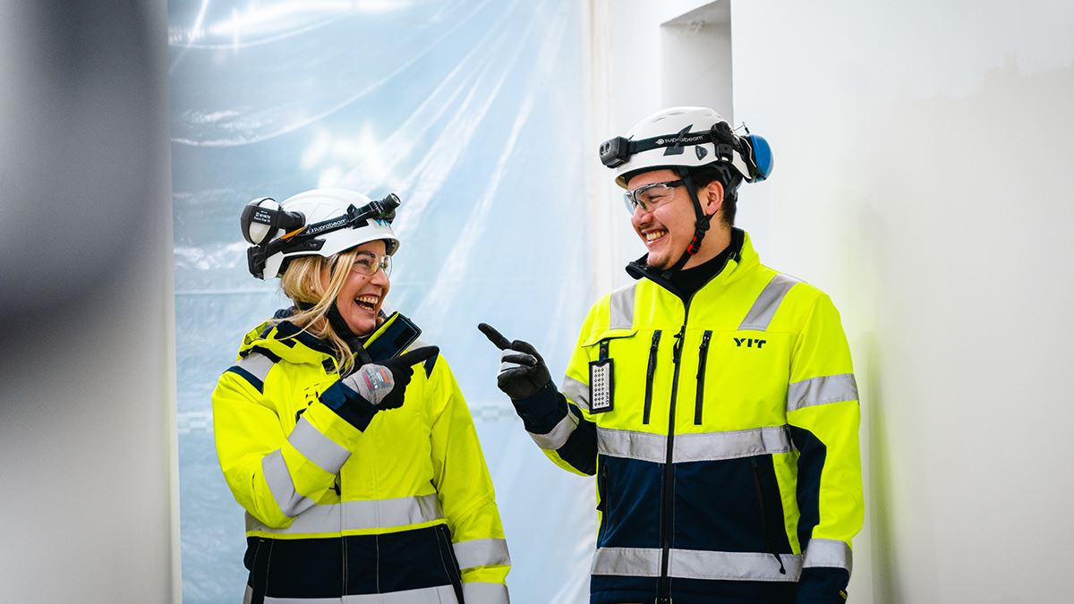 construction workers, smile, working