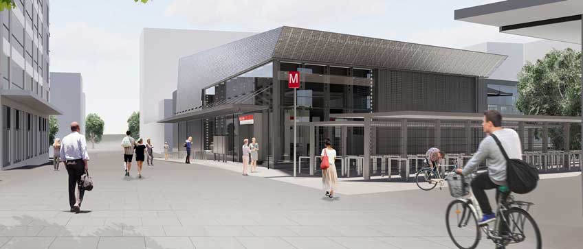 Länsimetro, Kaitaan aseman sisäänkäynti / Länsimetro, entrance to Kaitaa station