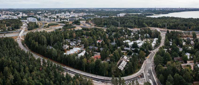 Raide-Jokeri ilmakuva / Jokeri Light Rail aerial picture.