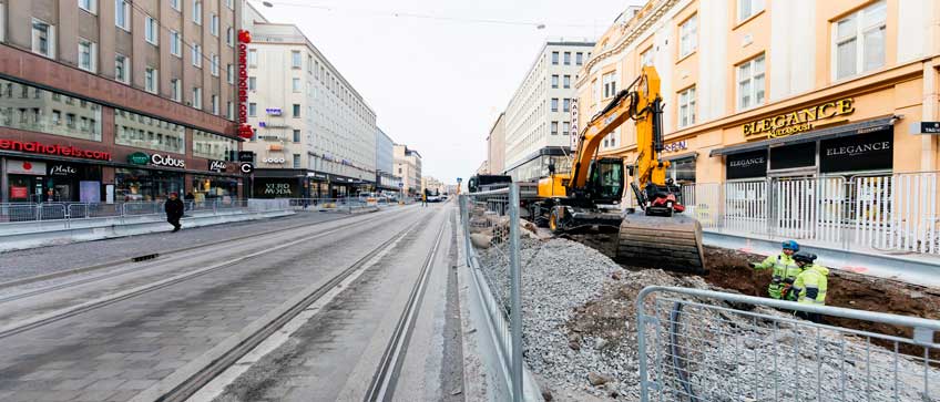 Hämeenkatu, Tampere, Raitiotieallianssi.  Hämeenkatu, Tampere, Tram Alliance. Photo: Risto Vauras.