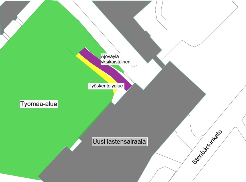 Torninosturien pystytys aiheuttaa häiriötä liikenteelle sairaala-alueelle