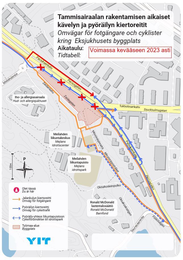 Paciuksenkadun pyörätiehen muutoksia