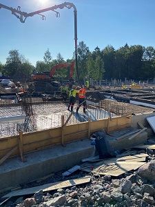 Työmaan eteneminen