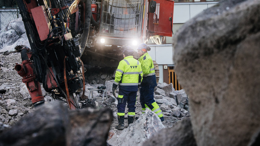 YIT construction workers on site