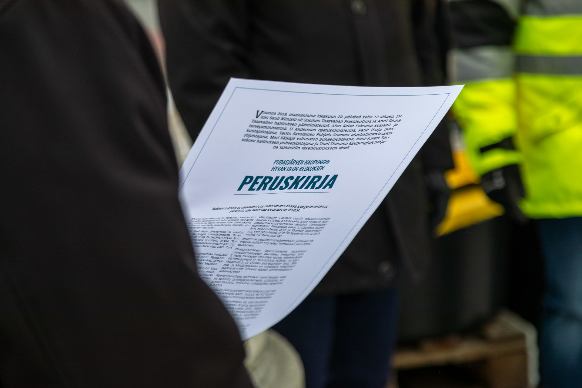 Foundation stone laid at Hyvän Olon Keskus