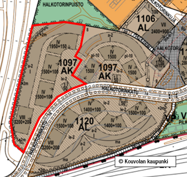 Kerrostalotontti 8519 m²,  Kouvola