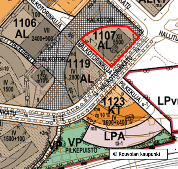 Asuin-, liike- ja toimisotontti 4000 m², Kouvola