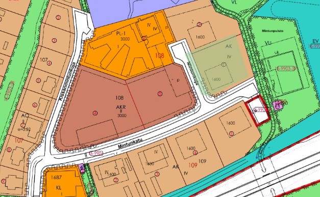 Asuinkerrostalotontti 3141  m²  Joensuu