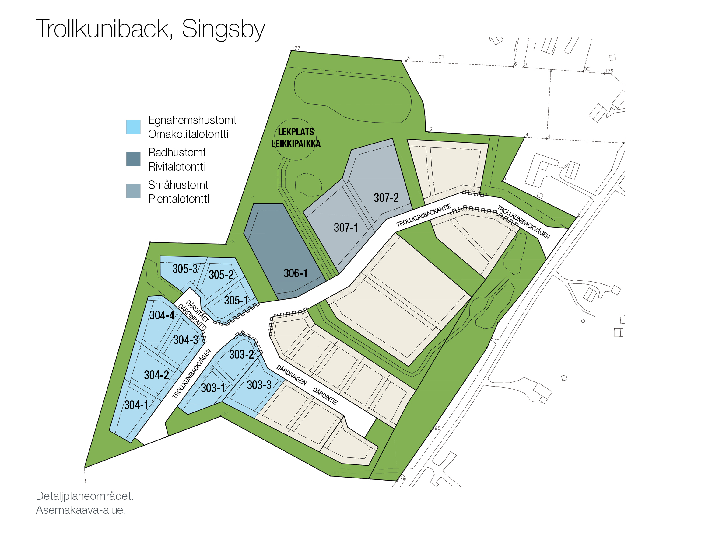 Kaksi pientalotonttia, Trollkuniback / Mustasaari