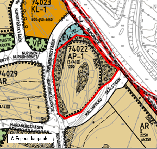 Asuntotontti 5244 m², Nupuri / Espoo