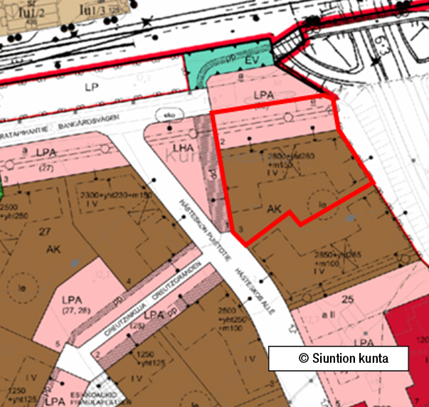 Kerrostalotontti 4316 m², Siuntio