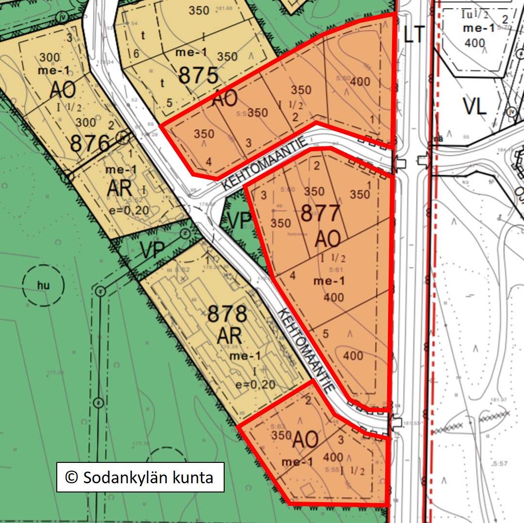 Useita omakotitalotontteja, Sodankylä